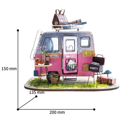 Dimension Rolife Happy camper DGM04 campeur heureux caravane rose 